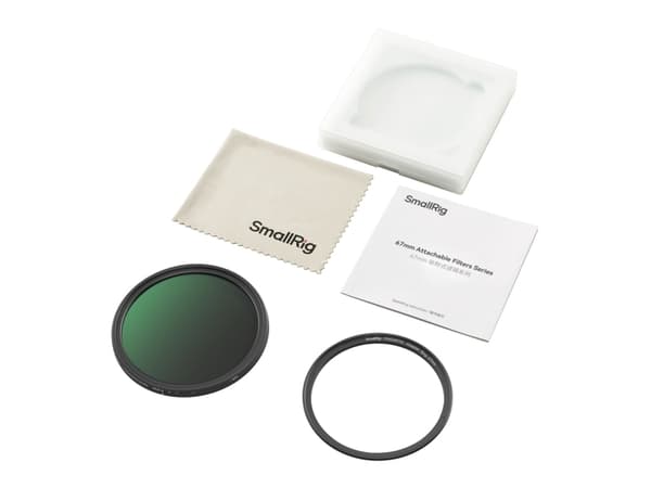 SmallRig 5170 Attachable 67mm VND Filter ND2-ND32 (1-5 Stop) & 1/4 Effect Juodas Mist Filter