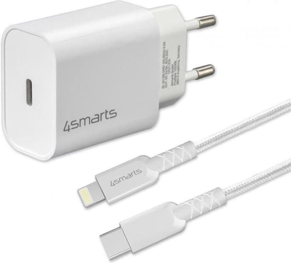 4smarts 20W oplader iPhone 12-serien + USB-C til Lightning-kabel 1,5M