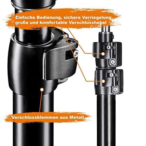 Walimex pro AIR 280 FW-806 lampestander - lysstander med luftaffjedring, højde max. 280 cm, 6 kg bæreevne, meget stabil, aluminium, lysstander til fot