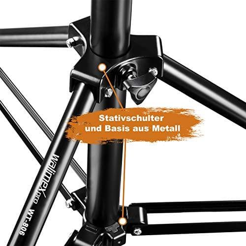 Walimex pro AIR 280 FW-806 lampestander - lysstander med luftaffjedring, højde max. 280 cm, 6 kg bæreevne, meget stabil, aluminium, lysstander til fot