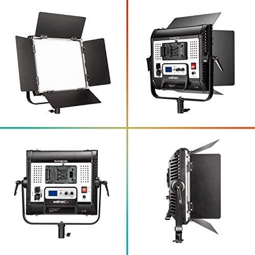 Walimex pro LED-paneelivalo Rainbow 50 W RGBWW + akkutelakka I videovalo ja valokuvavalo I himmennettävä jatkuva valo RGB-värivalolla ja kaksivärisell