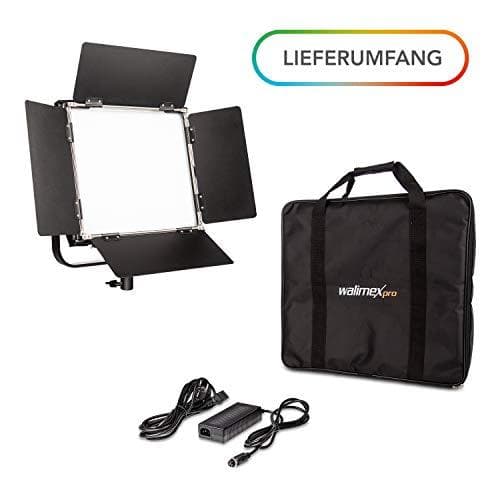 Walimex pro LED-paneelivalo Rainbow 50 W RGBWW + akkutelakka I videovalo ja valokuvavalo I himmennettävä jatkuva valo RGB-värivalolla ja kaksivärisell