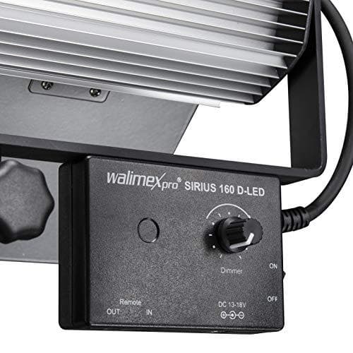 Walimex pro Sirius 160 Daylight – meget kraftigt 65W LED panellys, kontinuerligt lys, 65 watt til 6.000 lumen, dæmpbart, 5.600K CRI 93 aluminiumshus m