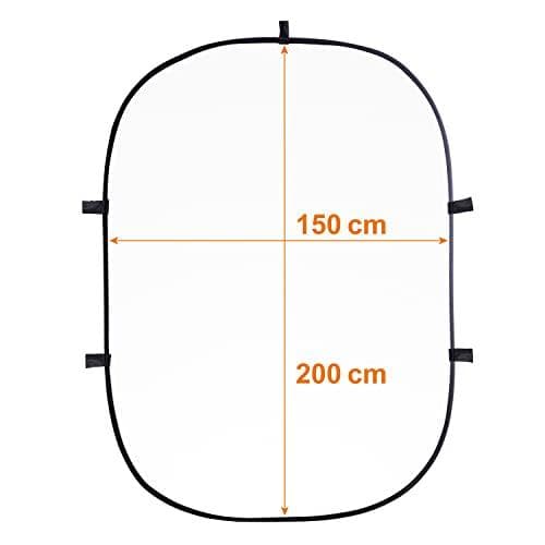 Walimex pro 2-i-1 foldebaggrund sort/hvid, 150 x 200 cm PES (23073)