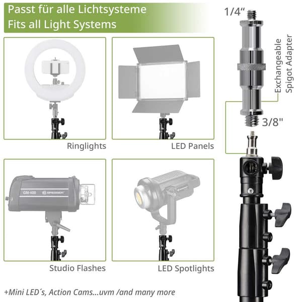 Bresser Spotlight Stativ Br-tp280 280 Cm Sort