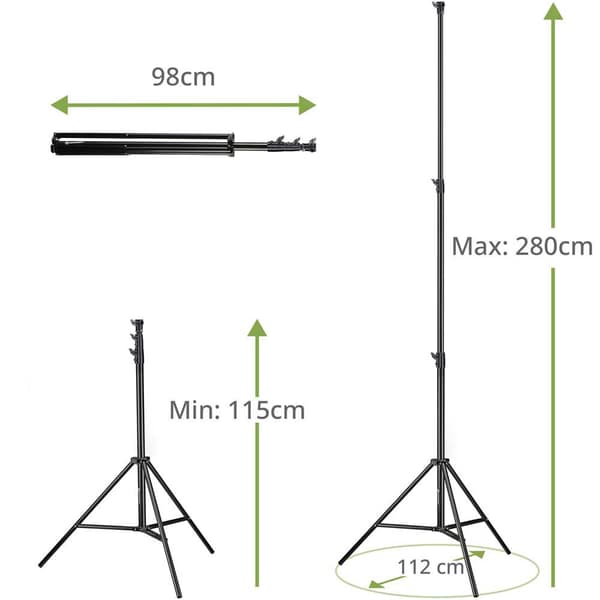 Bresser Spotlight Stativ Br-tp280 280 Cm Sort