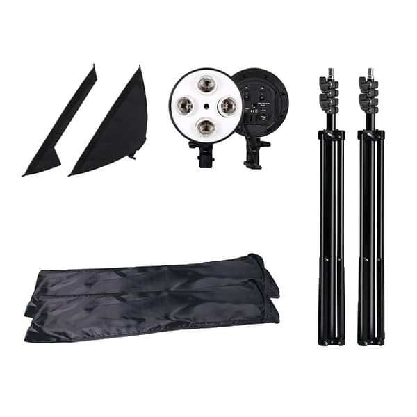 Fotobelysningssats, Fyra Lampor Softbox, 8st Lampor, SH-RGX-02-25 SH-RGX-02-05