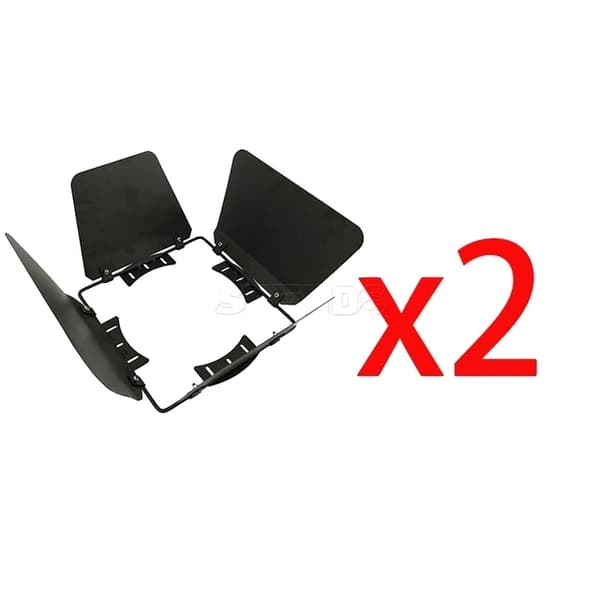 LED Par Lys, 200W COB, Varm Hvid & Kold Hvid, kun 4 stk lys, EU-stik only 2pcs barn door