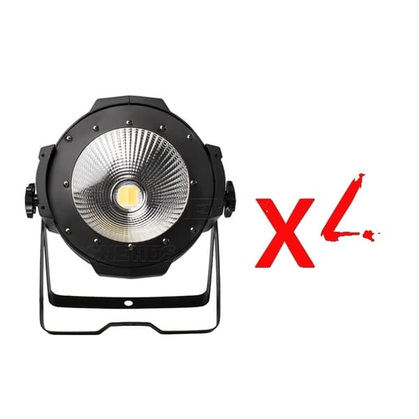 LED Par-ljus, 200W COB, Varmvit & Kallvit, endast 4 st ljus, EU-kontakt only 4pcs  light
