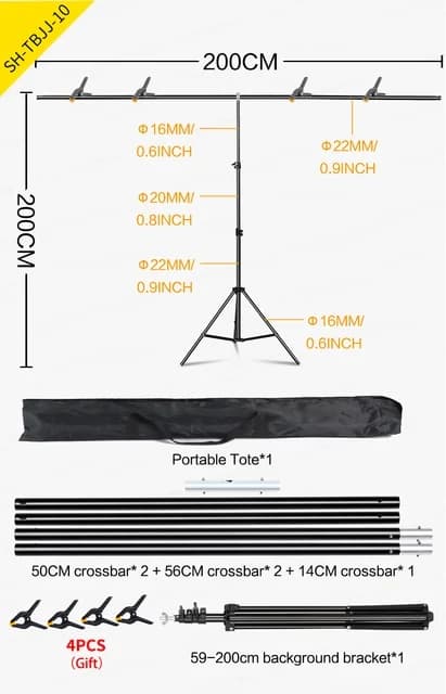 Baggrundsrude, Aluminiumskonstruktion, Grøn Skærm Støtte, 2x26M Clip tilfældig