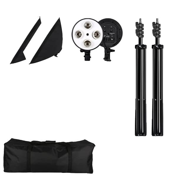 Fotograferingslys Kit, 4 Lampeholdere, 20W LED-lys, 40w lys
