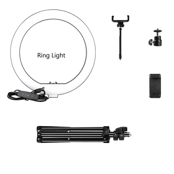 LED-rengasvalo, halkaisija 10 tuumaa, säädettävä jalusta, 150cm jalusta 68cm tripod