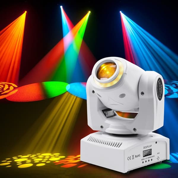 LED-liikkuva päävalo, 50W teho, 8 värikuviota