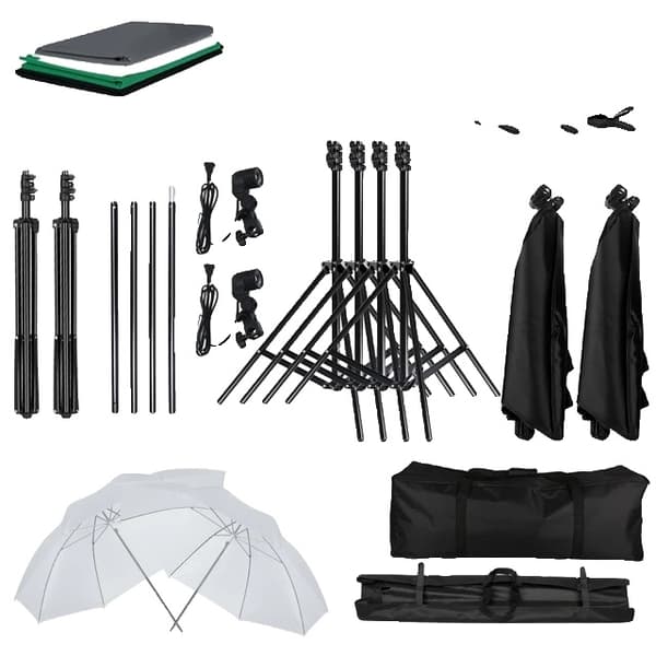 Fotobelysningssats, LED-softboxparaply, 4-färgad bakgrund, Kit 1 Kit 1