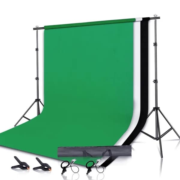 Fotobakgrundstativsats, justerbart stativ, Chromakey-grönt skärmram, 2000x2000mm, Ingen Tyg