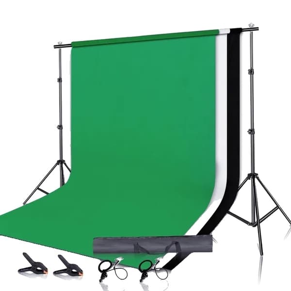 Fotobakgrundstativsats, justerbart stativ, Chromakey-grönt skärmram, 2000x2000mm, Ingen Tyg