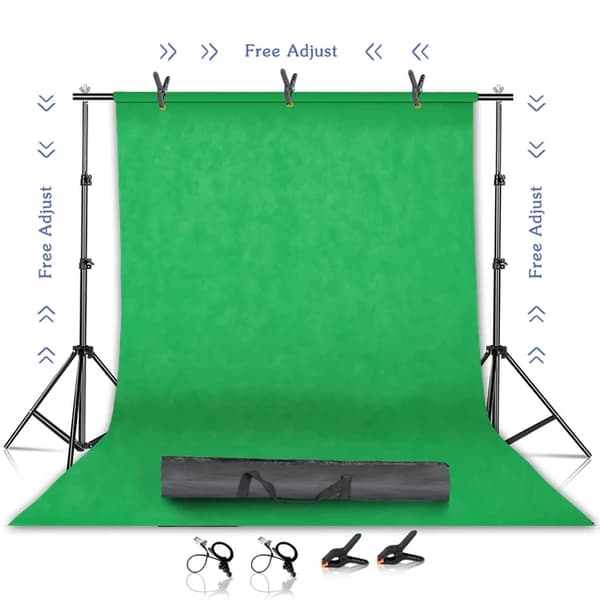 Fotobakgrundstativsats, justerbart stativ, Chromakey-grönt skärmram, 2000x2000mm, Ingen Tyg