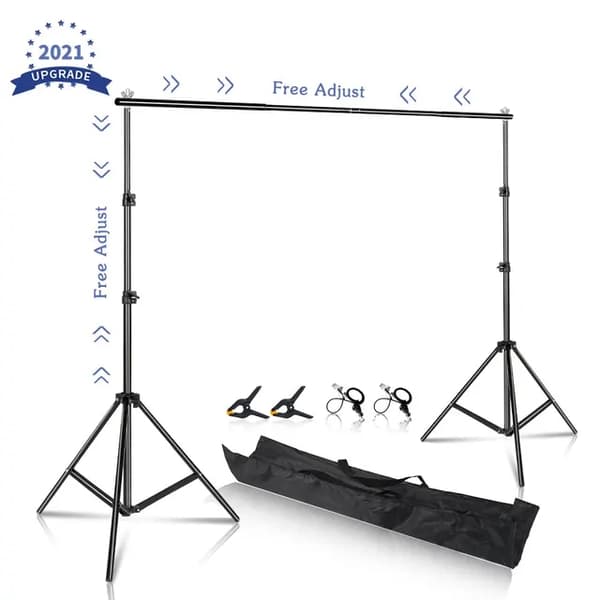 Fotobakgrundstativsats, justerbart stativ, Chromakey-grönt skärmram, 2000x2000mm, Ingen Tyg