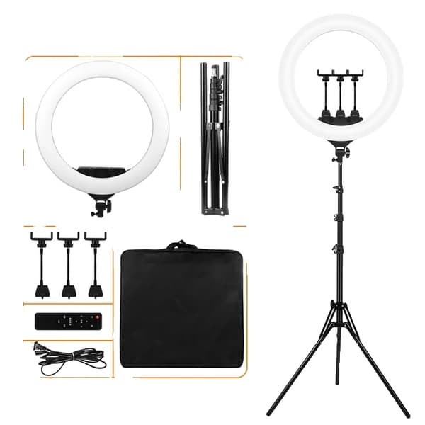 Foto Ringe Lys, Justerbar Farvetemperatur, Studio Skyde Kompatibilitet, 22 tommer lampe