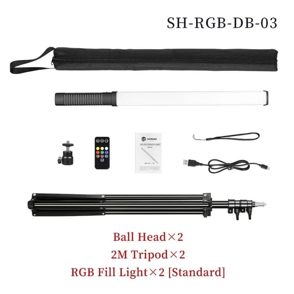 LED-valokeppi, RGB-värimuutos, kannettava ulkokuvauksiin., SH-RGB-DB-03