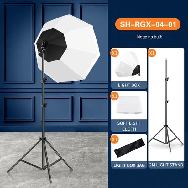 Fotografering Softbox Kit, Bærbar Otte-Sidet Softbox, 70W LED Lysstyrke Flash Paraply Med 2M Stativ, Studie Tilbehør, SH-RGX-04-06