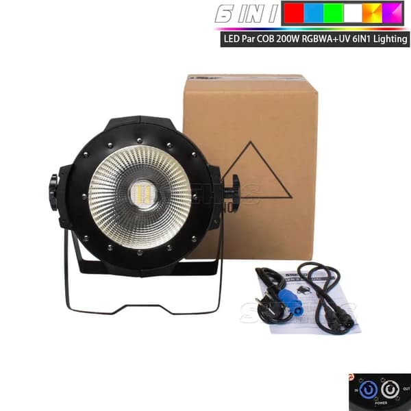 LED Par -valaisin, 200W teho, RGBWA+UV värisekoitus, 6in1, EU-liitin