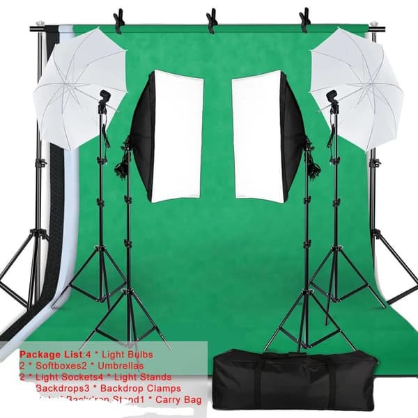Fotograferingslys Kit, Softbox Lys, Fjernbetjening, D4612, EU D12047