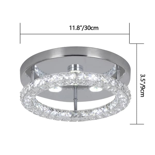 LED Krystal Lysekrone, Indbygget, 30cm Diameter, 30W,D30cm-B, Varm Hvid
