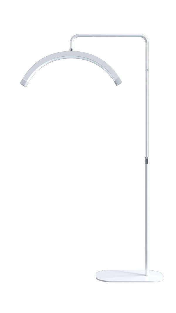 Halvmåne LED-fotolampa, justerbar färgtemperatur 3200K-5600K, 45W effekt,Vit
