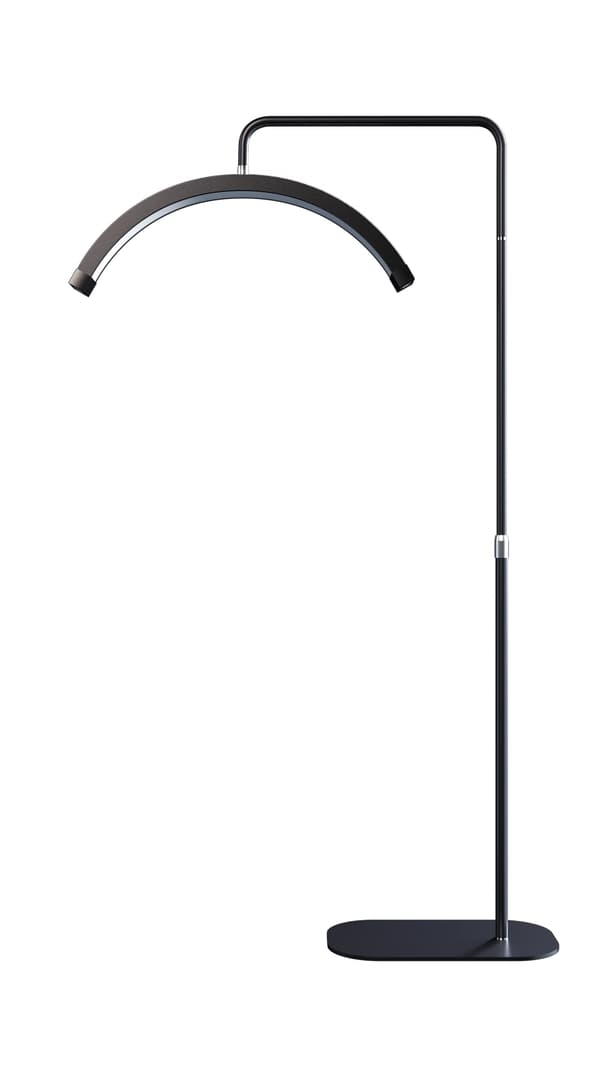 Halvmåne LED-fotolampa, justerbar färgtemperatur 3200K-5600K, 45W effekt,Vit