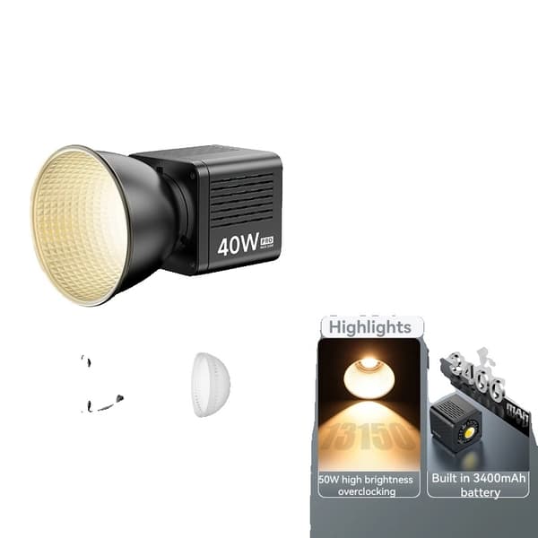 40W Pro COB -videovalo, säädettävä kirkkaus, pitkä akunkesto, luovat valaistusefektit,40W Pro Ei pistoketta