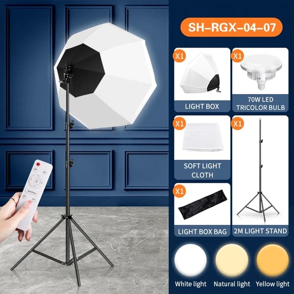 Valokuvaus Softbox -pakkaus, 70W LED-valo, säädettävä 2M-teline,SH-RGX-04-07SH-RGX-04-07