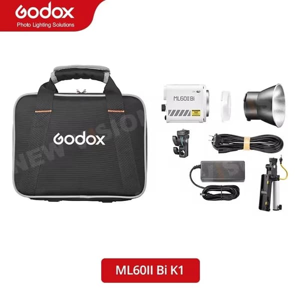 Godox LED-videovalo, kaksivärilämpötila-alue 2800K-6500K, CE-sertifioitu salamalighting,ML60II Bi K1