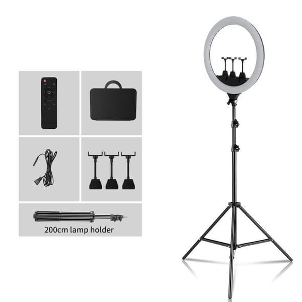 LED Ring Light, Justerbar Lysstyrke, Bi-Farvet Temperatur,150cm Stativ