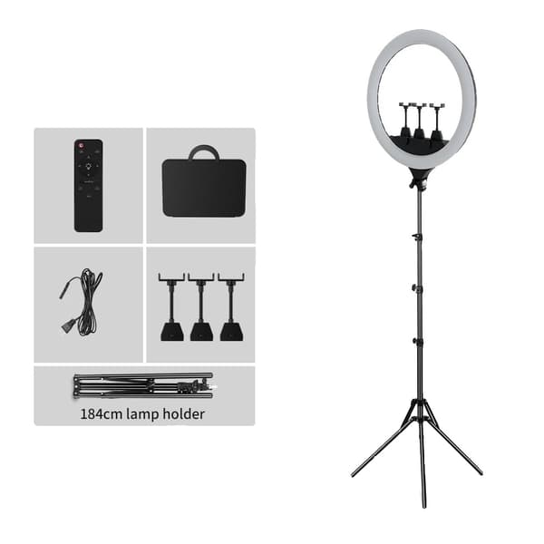 LED Ring Light, Justerbar Lysstyrke, Bi-Farvet Temperatur,150cm Stativ
