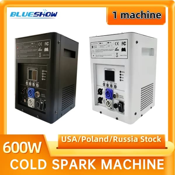 Kall Funksmaskin, 750W Effekt, DMX Kontroll,1 Maskin, Vit snäcka