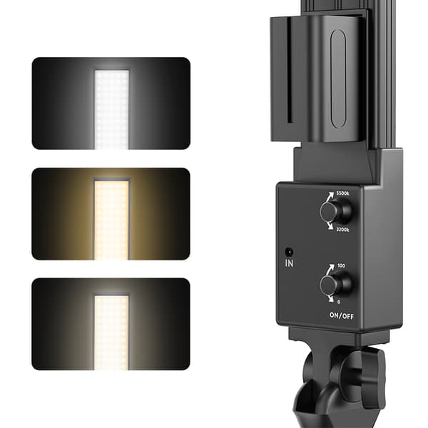 Fotografi Video Lys, Bi-Farve Justerbar, 6600mAh Batteri,2-pak 24W lys