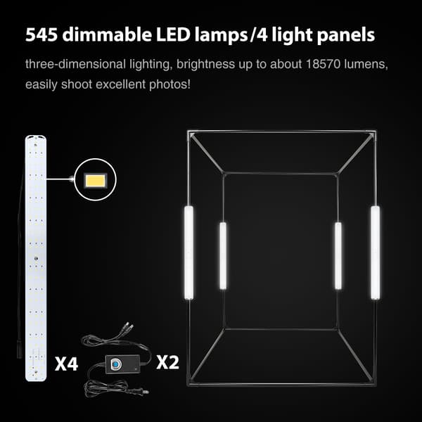 Valolaatikkovalokuvaus, 120 cm valokuvauslaatikko, säädettävä LED-valaistus,120 cm valokuvalaatikko
