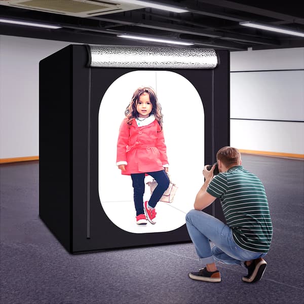 Valolaatikkovalokuvaus, 120 cm valokuvauslaatikko, säädettävä LED-valaistus,120 cm valokuvalaatikko
