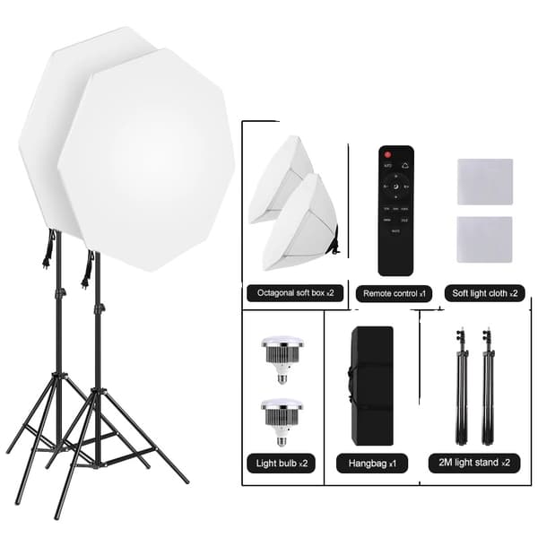 Valokuvauspehmeälaatikon valaistuspaketti, 70 cm pehmeälaatikko, säädettävä 2 m teline,70cm softbox