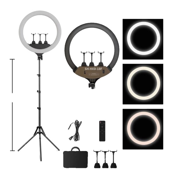 Ring Light -sarja, 5600K väri lämpötila, kirkkaus säädettävissä,184 cm kolmijalkasarja