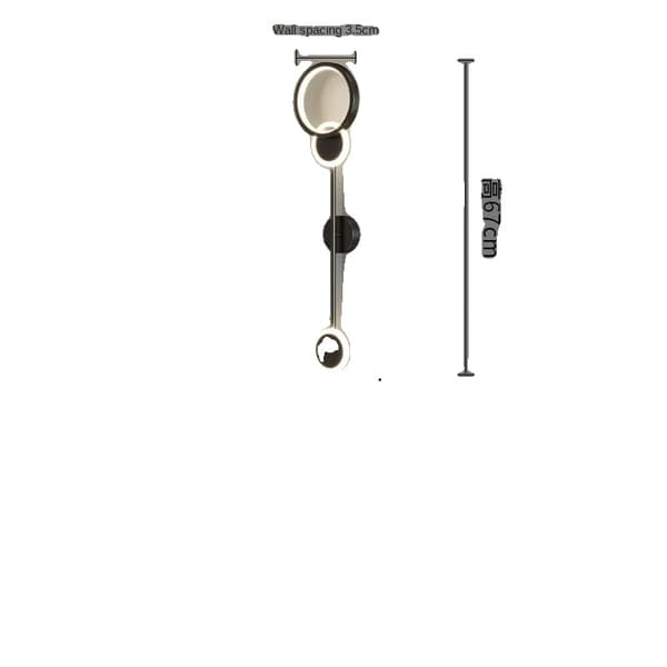 Modern LED Vägglampa, Smidesjärn + Akryl, Idealisk för Vardagsrum/Sovrum,Svart-B, Trikolorljus