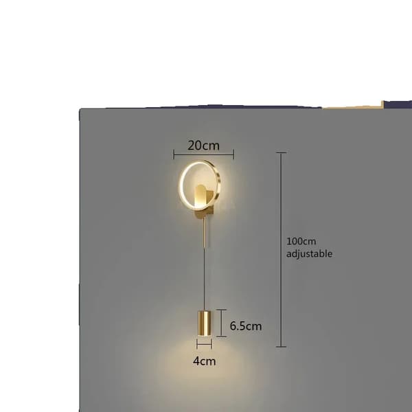Modern LED Vägglampa, Smidesjärn + Akryl, Idealisk för Vardagsrum/Sovrum,Trikolorljus, Golde-A
