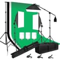 Miniatyrbillede 1 af 2: Fotografistudio Belysningskit, 2,6x3m Baggrund, Justerbare Lystativer,Foto Studio Sæt 35