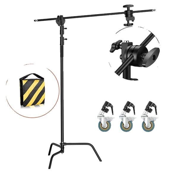 Professionell Ljusstativ, Justerbar Höjd 260 cm, Hållbar Rostfritt Stål,SH-MST-30B-1