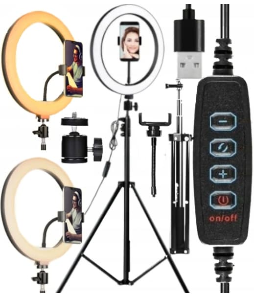 LED Ring Lampe 30cm Fjernbetjening + 220cm Stand Makeup YouTube