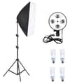 Miniatyrbillede 1 af 2: Softbox Belysningskit, Justerbar Lystativ, Flere Pære Muligheder,45W pære