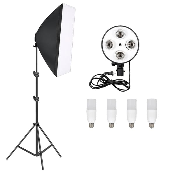 Softbox-belysningskit, justerbart ljusstativ, flera glödlampalternativ,30W glödlampa