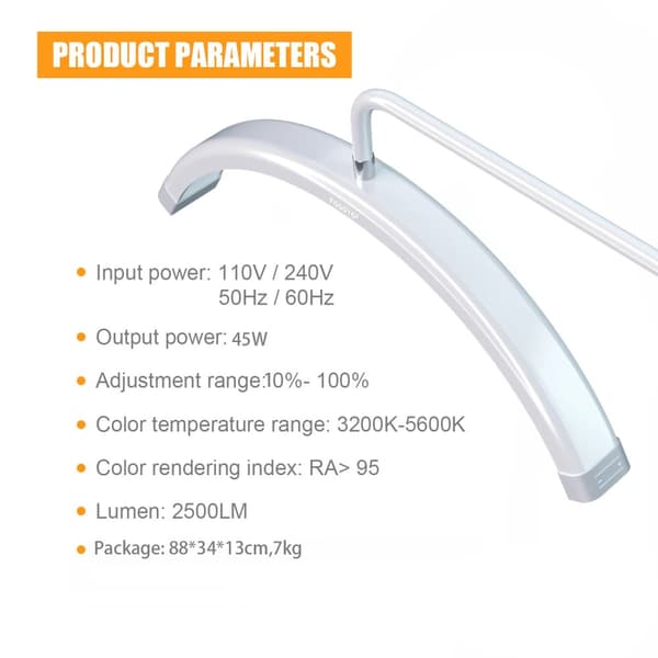 FOSOTO Fotograf LED Halvmåne Lys, 45W Effekt, 3200-5600K Justerbar Farvetemperatur,hvid FT-Y8II