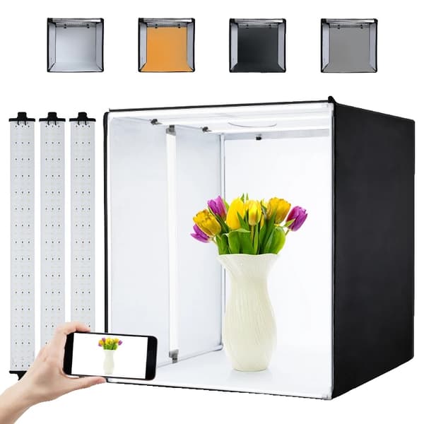 70 cm Foto Kasse, 3 Lyskilder, Flere Baggrunde,70 cm fotokasse